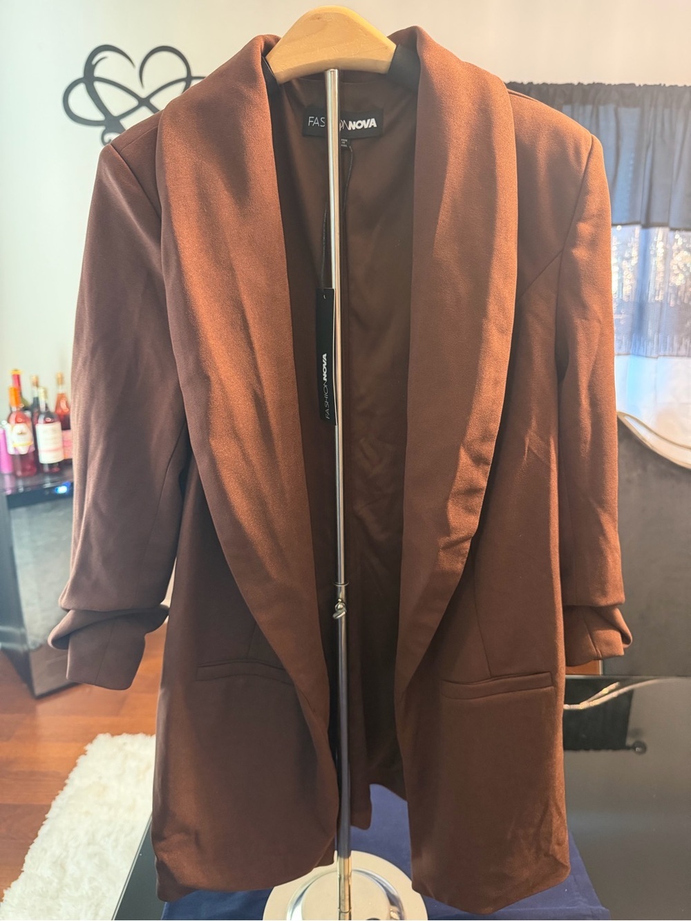 Fashion Nova Chocolate Brown Shawl Collar Blazer